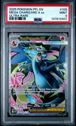 POKEMON MEGA CHARIZARD X ex 2025 PHANTASMAL FLAMES #109 ULTRA RARE PSA 9 - Image 1