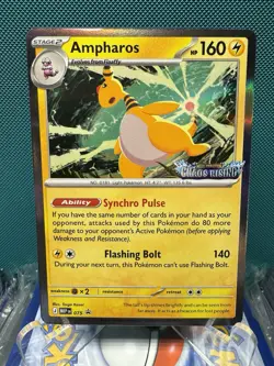 Pokemon Chaos Rising Ampharos Pre-release Stamped Promo - NM 2816 - Image 1