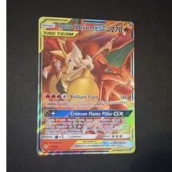 Pokemon Charizard & Braixen GX TAG TEAM Ultra Rare Holo Cosmic Eclipse 22/236 - Image 1