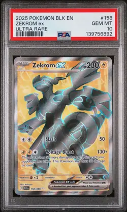 PSA 10 GEM Mint Zekrom ex 158/086 Ultra Rare - Pokemon BLK SV10.5 - Image 1