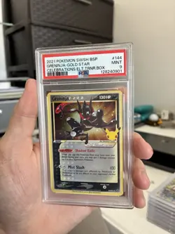 Pokemon TCG Greninja Gold Star SWSH144 25th Celebrations Promo PSA 9 - Image 1