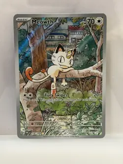 Pokemon TCG Meowth Holo Illustration Rare ME02: Phantasmal Flames 106/094 - Image 1