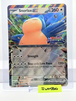 Pokemon SNORLAX EX #076/131 JUMBO Oversized Prismatic Evolutions Stamped Promo - Image 1