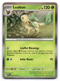 Leafeon NM 005/131 Prismatic Evolutions Pokemon TCG Holo - Image 1