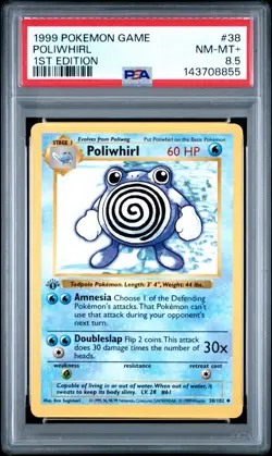 PSA 8.5 NM/MT+ 1999 POKEMON GAME 38 POLIWHIRL 1ST EDITION ENGLISH - Image 1