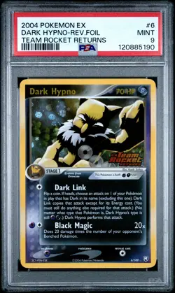2004 POKEMON EX TEAM ROCKET RETURNS #6 DARK HYPNO-REVERSE FOIL PSA 9 - Image 1