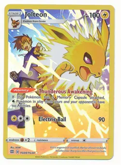 2022 POKEMON SWORD & SHIELD BRILLIANT STRARS FULL ART JOLTEON #TG04 MINT - Image 1