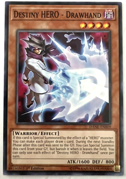 YuGiOh! - Destiny HERO - Drawhand - DANE-EN009 - 1st Edition - Common - Image 1