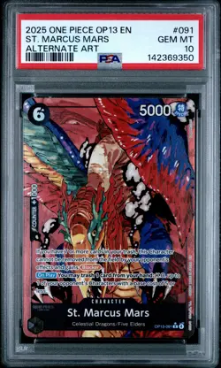 9350 St. Marcus Mars 2025 One Piece Carrying On His Will OP13-091 Alt Art PSA 10 - Image 1