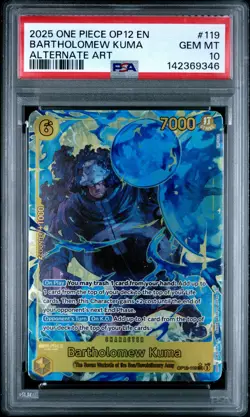 9346 Bartholomew Kuma 2025 One Piece Legacy of Master #OP12-119 Alt Art PSA 10 - Image 1