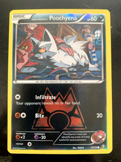 Pokemon Card • Team Magma's Poochyena Double Crisis 17/34 Reverse Holo - Image 1