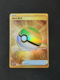 Pokemon TCG Nest Ball Scarlet & Violet Trainer Card Gold Rare, Base Set, 255/198 - Image 1