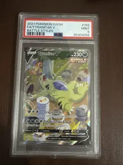 PSA 9 Tyranitar V 155/163 NM Pokemon Card – Alternate Full Art Battle Styles - Image 1