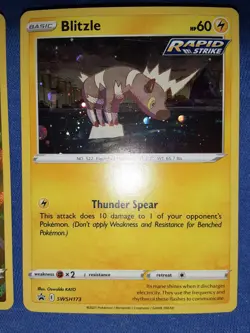 Blitzle SWSH173 Cosmos Holo Black Star Promo Pokemon Card LP - Image 1