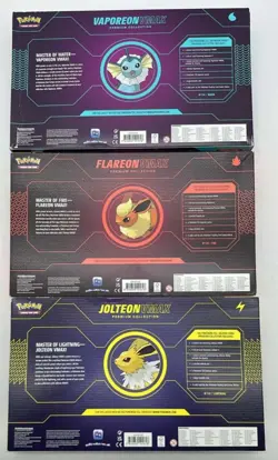 Pokemon TCG Jolteon/Vaporeon/Flareon VMAX Premium Collection Box SET SEALED - Image 2