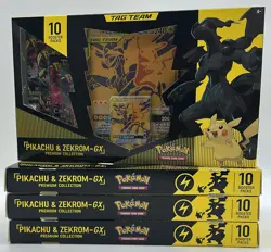Lot of (4) Pokemon TCG Pikachu & Zekrom GX Premium Collection Boxes SEALED - Image 1