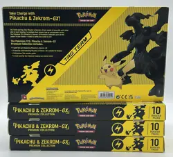 Lot of (4) Pokemon TCG Pikachu & Zekrom GX Premium Collection Boxes SEALED - Image 2