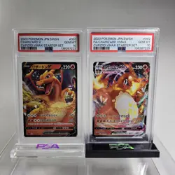 SET OF 2 PSA 10 JAPANESE POKEMON 2020 CHARIZARD VMAX & V STARTER SET #1, 2 🔥🔥 - Image 1