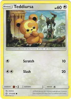 Teddiursa x4 Common 171/236 Cosmic Eclipse Pokemon 820650803451 - Image 1