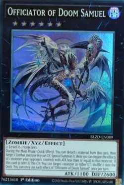 BLZD-EN089 "Officiator of Doom Samuel" Super Rare Yu-Gi-Oh! - Image 1