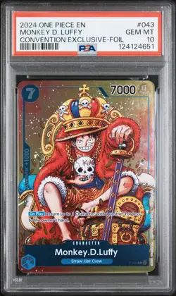 2024 ONE PIECE PROMOS CONVENTION EXCLUSIVE-FOIL #043 MONKEY D. LUFFY PSA 10 - Image 1