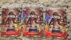 3x Monkey.D.Luffy ST10-006 SR Promo One Piece TCG English SEALED - Image 1