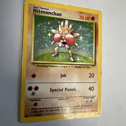 Hitmonchan 7/102 Holo Base Set Pokemon Card Vintage 1999 WOtc Vintage Mp Z2 - Image 2