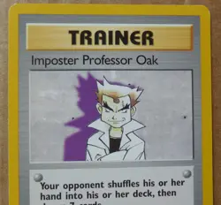 Imposter Professor Oak 73/102 Rare Non-Holo Base Set Pokemon Trainer Card MP - Image 2