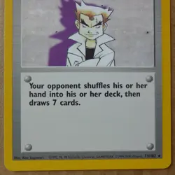 Imposter Professor Oak 73/102 Rare Non-Holo Base Set Pokemon Trainer Card MP - Image 3