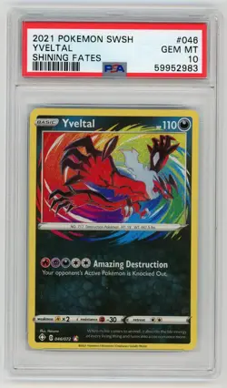 Pokemon Card Yveltal 046/072 Holo Amazing Rare Shining Fates PSA 10 GEM MINT - Image 1