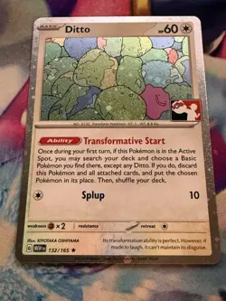 Ditto Pokemon Prize Pack Series 6 Holo Card Play Stamp Mew 151 132 - Image 1