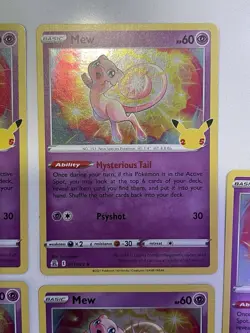 5x- Pokemon TCG Mew Celebrations 011/025 Holo Holo Rare Card Lot - Image 3