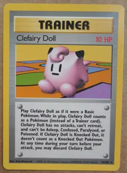 Clefairy Doll 70/102 Rare Non-Holo Base Set Pokemon HP 10 Trainer Card LP - Image 1