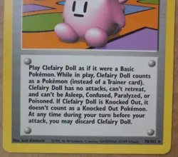 Clefairy Doll 70/102 Rare Non-Holo Base Set Pokemon HP 10 Trainer Card LP - Image 3