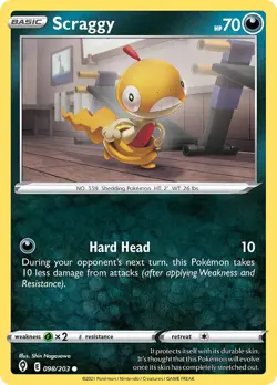 Scraggy 098/203 SWSH07: Evolving Skies Regular NM-Mint Pokemon Card TCG - Image 1