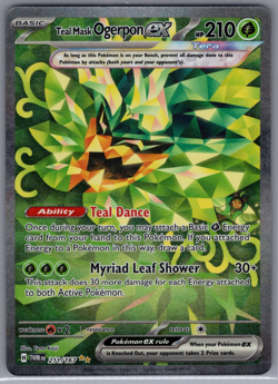 Pokemon TCG Teal Mask Ogerpon EX Holo Card 211/167 Twilight Masquerade - Image 1