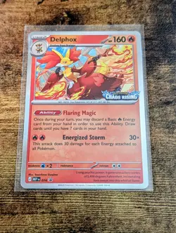 Delphox #74 Chaos Rising Stamped Prerelease Promo Holo Rare Pokemon - Image 1