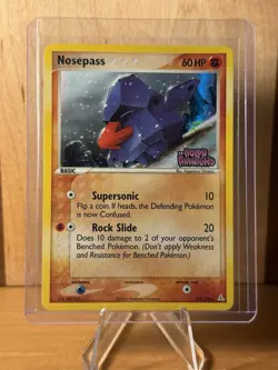 2006 Pokemon Nosepass 25/110 Holo Ex Holon Phantoms STAMPED - Image 2