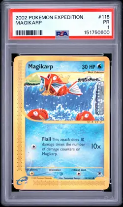 2002 POKEMON EXPEDITION #118 MAGIKARP PSA 1 - Image 1