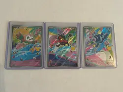 Pokemon TCG First Partner Illustration Collection Series 1 Gen 7 Starters Set - Image 1