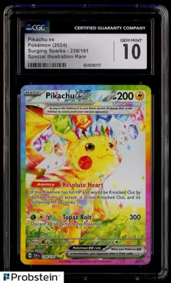 2024 Pokemon SSP EN Special Illustration Rare #238 Pikachu ex CGC 10 GEM MINT - Image 1