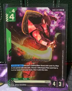 Gundam Card Game - Char's Gelgoog GD01-023 LR - Holo Foil - English - Image 1
