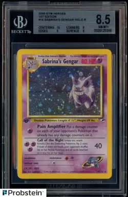 2000 Pokemon Gym Heroes 1st Edition #14 Sabrina's Gengar Holo R BGS 8.5 NM-MT+ - Image 1