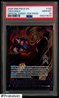 2026 One Piece EN Official Event Top Prize #120 Crocodile PSA 10 GEM MINT - Image 1