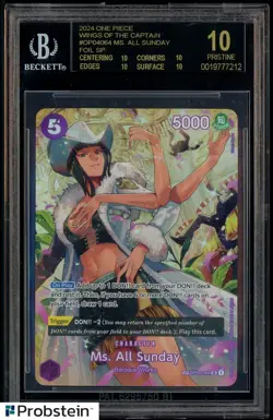 2024 One Piece OP06 EN Special Alternate Art Ms All Sunday BGS 10 BLACK LABEL - Image 1