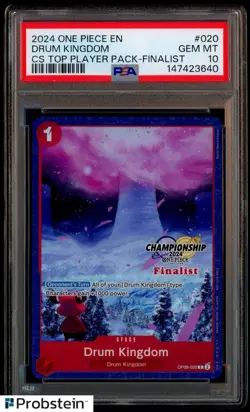 2024 One Piece En CS Top Player Pack Finalist #020 Drum Kingdom PSA 10 GEM MINT - Image 1