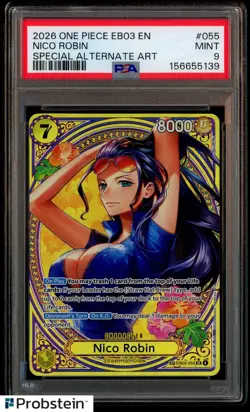 2026 One Piece EB03 EN Special Alternate Art #055 Nico Robin PSA 9 MINT - Image 1