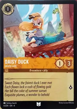 6/204 DAISY DUCK LOVELY LADY URSULAS RETURN UNCOMMON DISNEY LORCANA CARD - Image 1