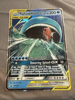 Pokemon TCG Magikarp Wailord GX Tag Team SM166 Jumbo Promo Card Pokemon - Image 1