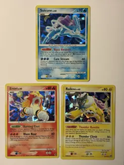 Raikou 16/132 Entei 4/132 Suicune 19/132 Cracked Ice X3 Cards FULL SET - Image 1